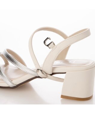 ing <Pitti>【WEB限定】アシンメトリークロスサンダル シルバー