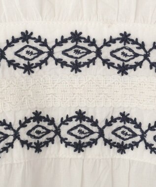 YECCA VECCA バック刺繍バンドカラーシャツ Off White