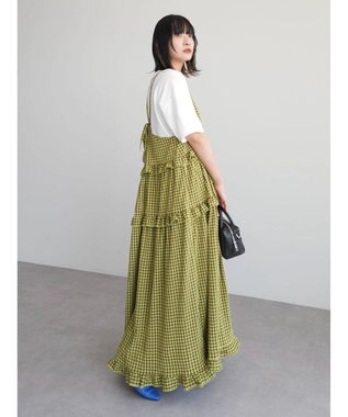 Green Parks ・Ｐｅｔｉｔ　Ｆｌｅｕｒ　カラーギンガムキャミワンピ Lime Green