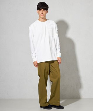 SHARE PARK MENS 【UNISEX】吸水速乾 ショルダーロゴロングスリーブTシャツ（L・XLサイズ） ホワイト
