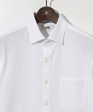 JOSEPH ABBOUD 【ストレッチ/イージーケア】コンパクトジャージーサッカーシャツ ホワイト系1