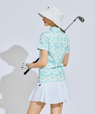 PW CIRCULUS 【永嶋花音プロ着用アイテム】【UV遮蔽率99.5% UVカット / 速乾 / ストレッチ】【WOMEN】アニマルドットモックT ゴルフウェア レディース ブルー系5