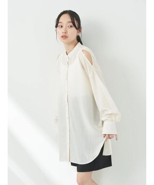 earth music&ecology ショルダースリットシャツ Off White