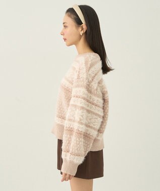 earth music&ecology フェザーヤーンノルディックプルオーバー Beige