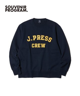 J.PRESS MEN 【J.PRESS ORIGINALS】Supima Recycle French Terry Fabric Logo Sweat Shirt ネイビー系