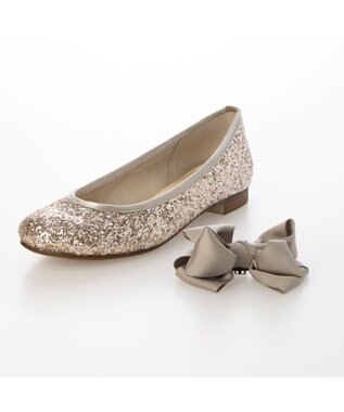 MODE ET JACOMO <MODE ET JACOMO>ラウンドリボンバレエシューズ ゴールドメタリック