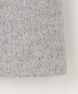 J.PRESS LADIES ウールナイロンリバー フード付き コート ライトグレー×ベージュ系