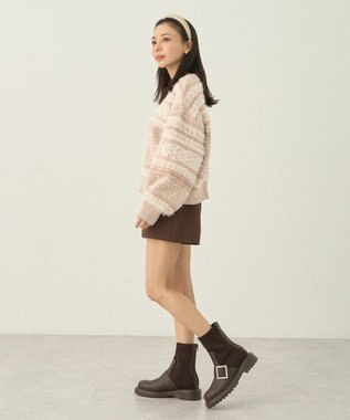 earth music&ecology フェザーヤーンノルディックプルオーバー Beige