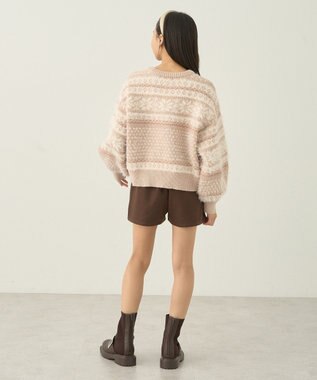 earth music&ecology フェザーヤーンノルディックプルオーバー Beige