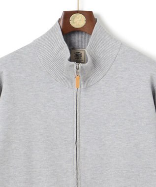 J.PRESS MEN 【FLEX YARN】フルジップカーディガン ライトグレー系