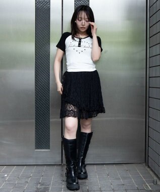 WEGO グラフィックラグランヘンリーネックT 柄5