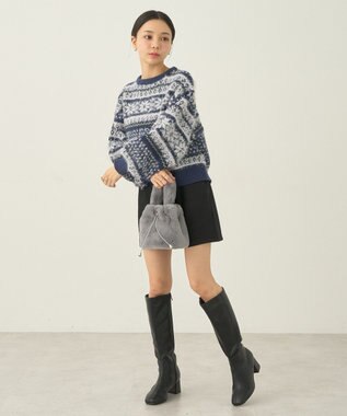 earth music&ecology フェザーヤーンノルディックプルオーバー Navy