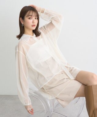 earth music&ecology チュールレイヤードシャツ