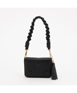 UNBILLION ペルケ perche / ドット型押し・ジャバラチャームウォレットショルダー ブラック