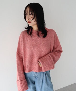 Green Parks ・Ｐｅｔｉｔ　Ｆｌｅｕｒ　ブークレワイドニット Pink