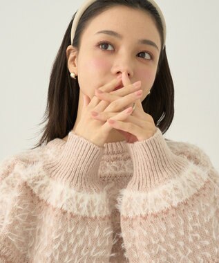 earth music&ecology フェザーヤーンノルディックプルオーバー Beige