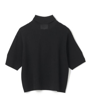 BEIGE， 【洗える】LAURA / 半袖タートルニットトップス Black