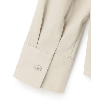 ICB L 【洗える】 ブラウスライクジャージー ヘンリーネックカットソー ライトオリーブ系