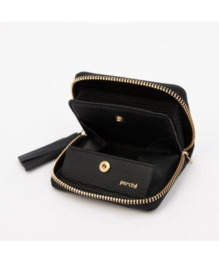 UNBILLION ペルケ perche / ドット型押し・ジャバラチャームウォレットショルダー ブラック