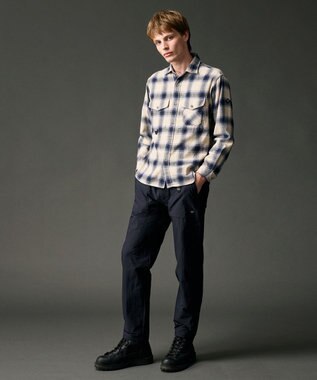 JOSEPH ABBOUD MOUNTAIN 【JAPANファブリック/2WAYストレッチ】ヴィンテージナイロンカルゼストレッチベイカー パンツ ネイビー系