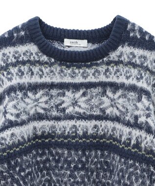 earth music&ecology フェザーヤーンノルディックプルオーバー Navy