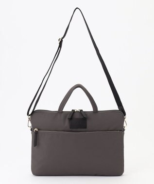 J.PRESS LADIES 【WEB限定・PC収納可・2way】ナイロン ショルダー付き PCケース グレー系