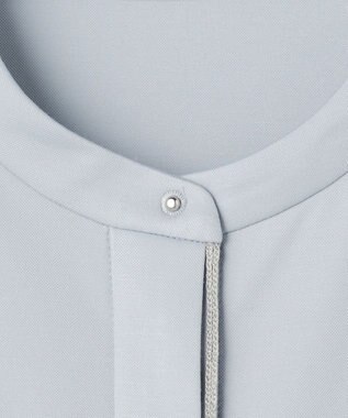 ICB 【洗える】 コンパクトモクロディ バンドカラーカットソー サックスグレー系