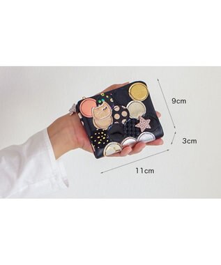 tsumori chisato CARRY 新マルチドット 折り財布 2つ折り ミニ財布【キラキラでかわいい！本革のやわらかな風合い】 ブラックⅡ