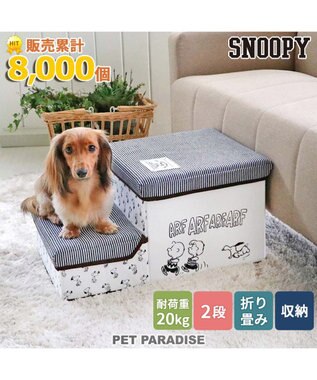 ペットパラダイス スヌーピー ２段 ステップ 収納付きフレンズ柄 / PET