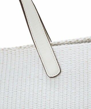 TOPKAPI 【Breath TOPKAPI】ワイド トート レザーハンドル カゴバッグ / ポーチ付き ホワイト