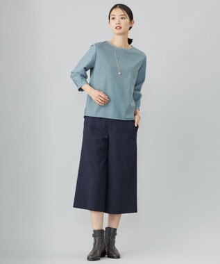 J.PRESS LADIES L 【WEB限定カラーあり・洗える】LANATEC キュロット パンツ ネイビーピンヘッド系