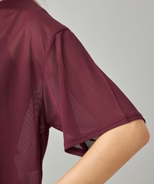 Chacott シアーリブバッククロスTシャツ ワインレッド