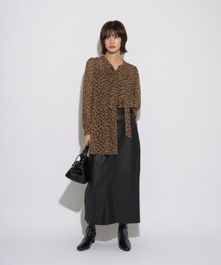 YECCA VECCA 【archive】フリルボウタイブラウス Leopard