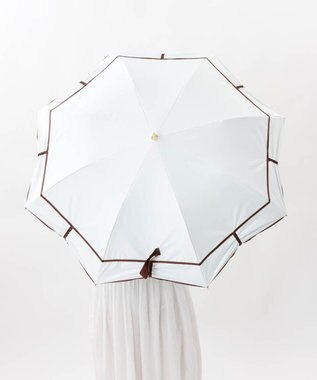 AURORA 【 Beaurance （ビューランス）】シャーリング加工晴雨兼用パラソル傘（折りたたみ傘） ホワイト