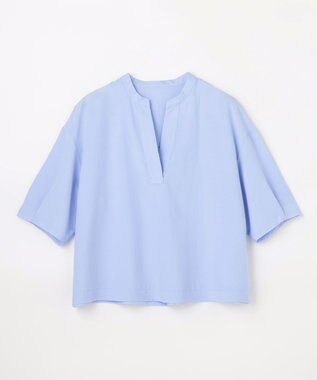 ANY 楽映えスキッパーブラウス ライトブルー