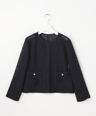 ANY SIS S シアーメッシュ ノーカラージャケット ネイビー