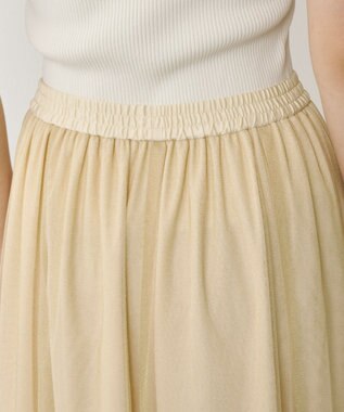 GRACE CONTINENTAL ラメチュールスカート ゴールド