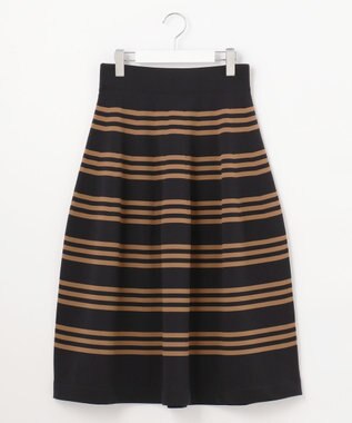自由区 ポリエステルホールガーメント スカート ブラック×モカ