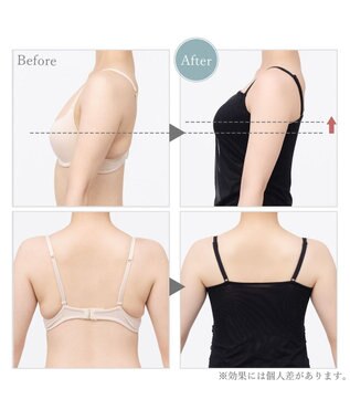 BRADELIS New York 【BRADELIS Me】チュールビスチェブラキャミ 通気性抜群のおしゃれな補整ブラキャミ カップ付き ブラック