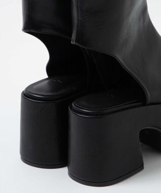 WEGO バルキーヒールブーツサンダル ブラック