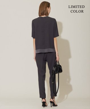 ICB 【新色追加・接触冷感・UVケア・速乾・洗える】FluidBackSatin ドロストパンツ チャコール系［WEB限定］