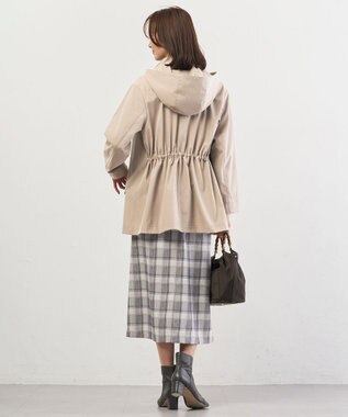 J.PRESS LADIES L 【2way】ドライツイルストレッチ フーデット アウター ベージュ系