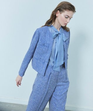 TOCCA 【洗える】MIST TWEED ジャケット ブルー系5