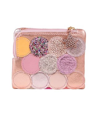tsumori chisato CARRY 新マルチドット 折り財布 2つ折り ミニ財布【キラキラでかわいい！本革のやわらかな風合い】 ピンク