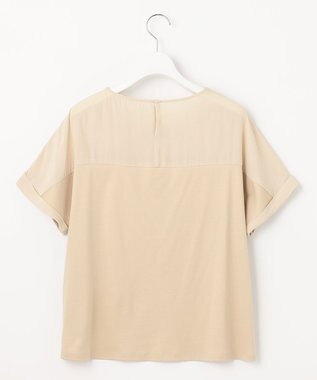 自由区 【セットアップ可/洗える】ブライトサテンライト ジャージーコンビ カットソー ベージュ系