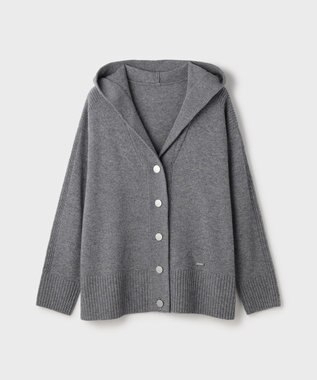 GRACE CONTINENTAL ウールフードニットカーディガン グレー