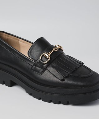 BONTRE 【PRECIEUX JOUET/プレシュウジュエ】トラックソールキルトビットローファー ブラック