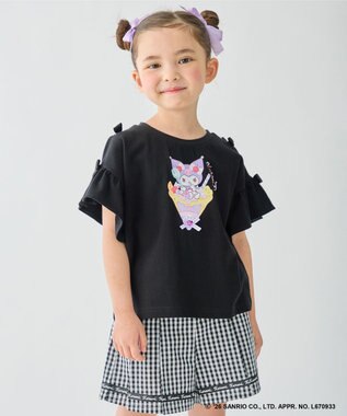 ANY KIDS 【サンリオキャラクターズ×ANY KIDS】ひんやり ファンシーフリル袖Tシャツ クロミ×ブラック