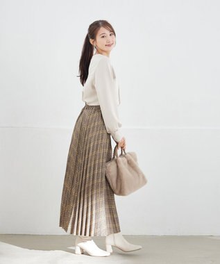 Tiaclasse L 【洗える】ボンディングパフスリーブチュニック エクリュ