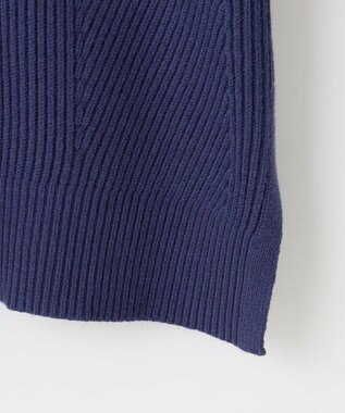 ANY SIS 【洗える・セットアップ可】アンチピリング変形畔 ボトルネック ニット ダークブルー